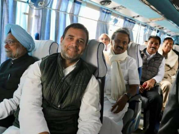 Rahul, Stalin travels in one bus Rahul, Stalin travels in one bus