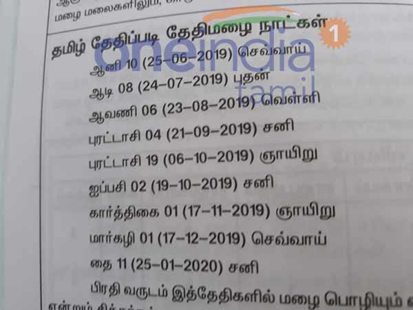 ஆடி முதல் கார்த்திகை வரை மழை