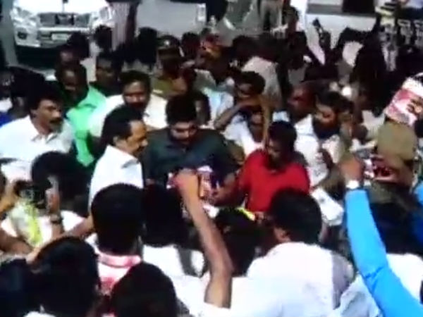 MK Stalin in Coimbatore Airport MK Stalin in Coimbatore Airport