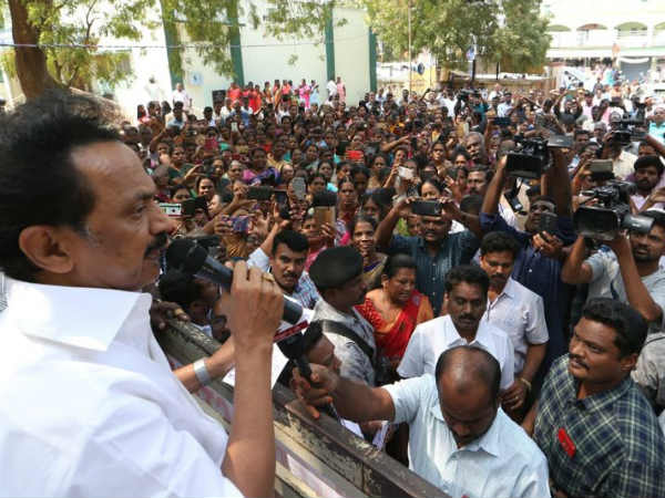 DMK chief Stalin supports Jacto Geo Protest DMK chief Stalin supports Jacto Geo Protest