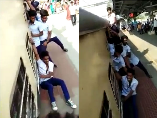 ITI Students travel dangerous ride in train near Avadi 