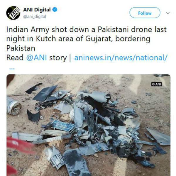Pakistan drone shot down at Kutch Pakistan drone shot down at Kutch
