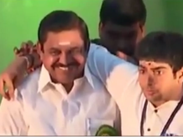 Physically Disabled student puts hand on CMs shoulder and takes photo in Chennai Physically Disabled student puts hand on CMs shoulder and takes photo in Chennai