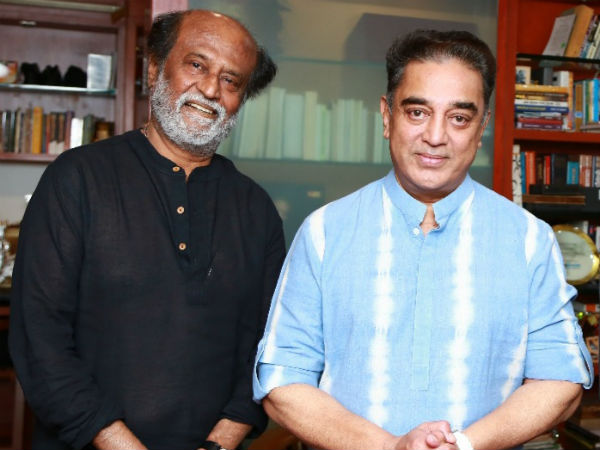 Rajini Kanth meets Kamal Haasan to invite for his daughters wedding Rajini Kanth meets Kamal Haasan to invite for his daughters wedding