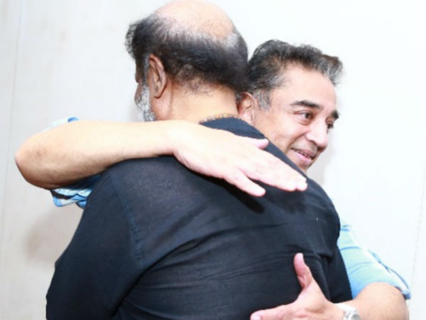 Rajini Kanth meets Kamal Haasan to invite for his daughters wedding Rajini Kanth meets Kamal Haasan to invite for his daughters wedding