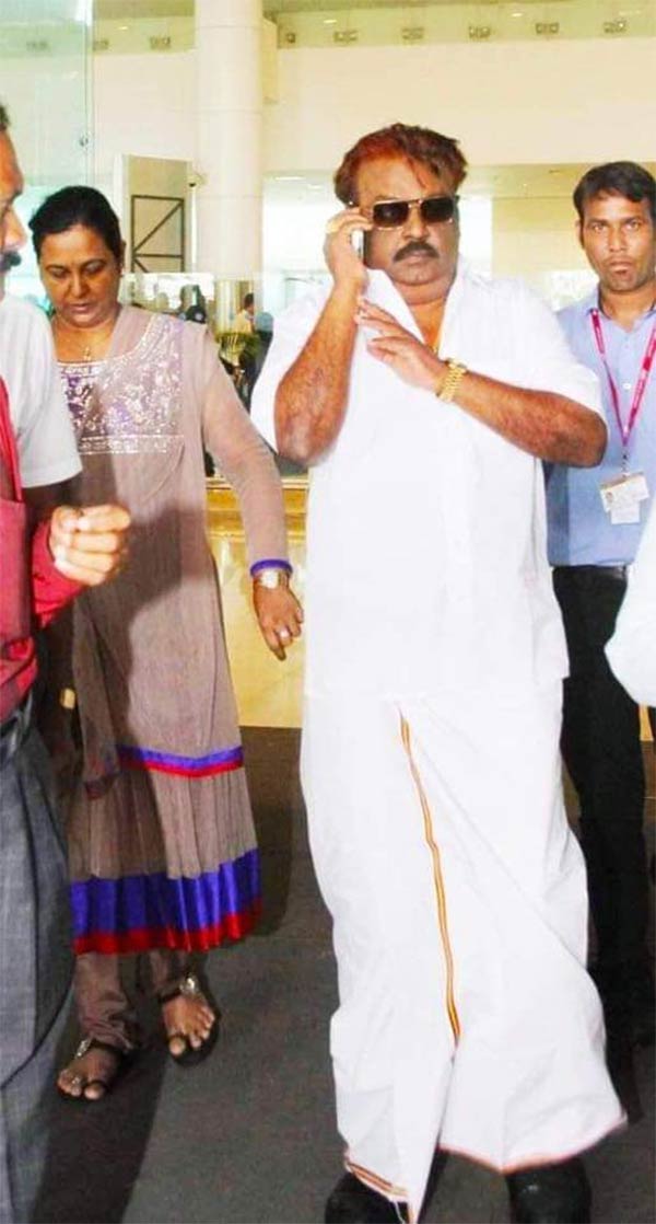 Dmdk leader vijayakanth returns to chennai today after treatment in us Dmdk leader vijayakanth returns to chennai today after treatment in us