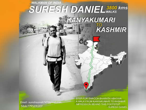 Young Man walking for 7 months for Environmental Awareness Young Man walking for 7 months for Environmental Awareness