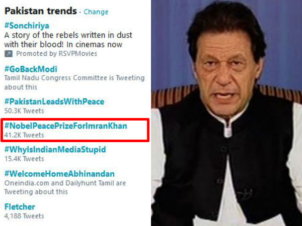 Nobel peace prize for imran khan becomes top twitter trend in pakistan Nobel peace prize for imran khan becomes top twitter trend in pakistan