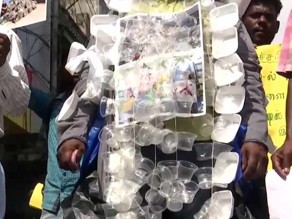 Puducherry man goes rally against Plastic usage Puducherry man goes rally against Plastic usage