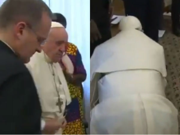 Pope Francis kisses feet of rival South Sudan leaders Pope Francis kisses feet of rival South Sudan leaders