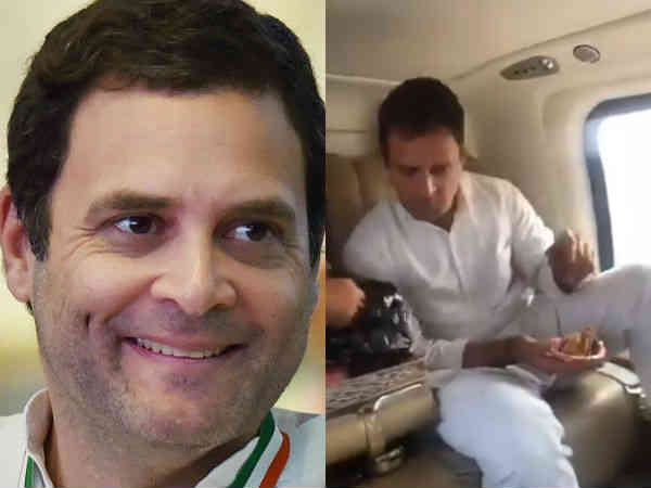 Rahul Gandhi eating samosa in private Flight With Friends Rahul Gandhi eating samosa in private Flight With Friends