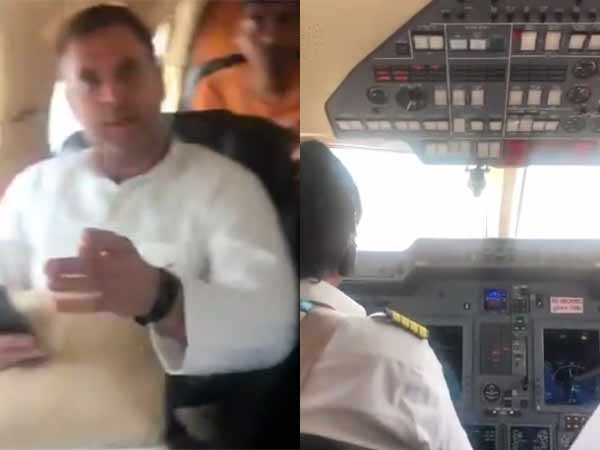 Rahul Gandhi plane gets with engine trouble Rahul Gandhi plane gets with engine trouble