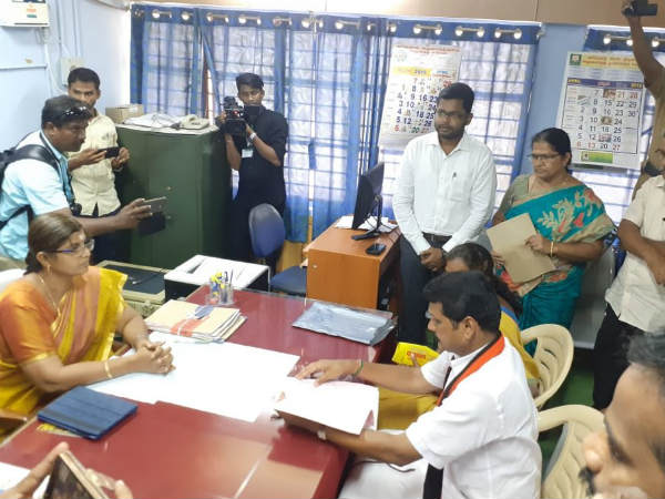 DMK candidate Senthil Balaji filed nomination today DMK candidate Senthil Balaji filed nomination today