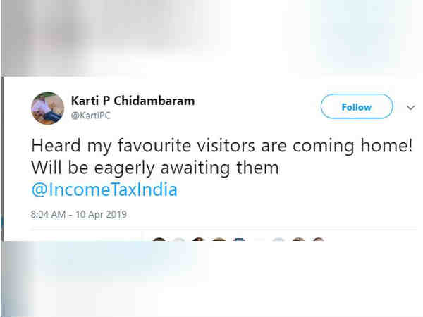 Karti Chidambaram hints Income Tax raids Karti Chidambaram hints Income Tax raids