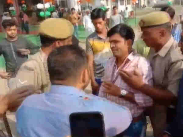 UP election : BJP workers beat an Election Official in Moradabad UP election : BJP workers beat an Election Official in Moradabad