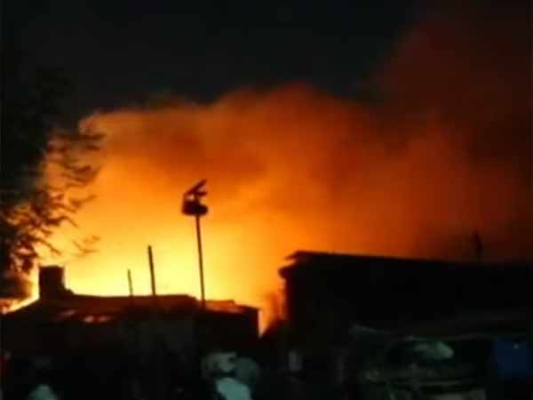 Fire accident happened at Dumil Kuppam Fire accident happened at Dumil Kuppam
