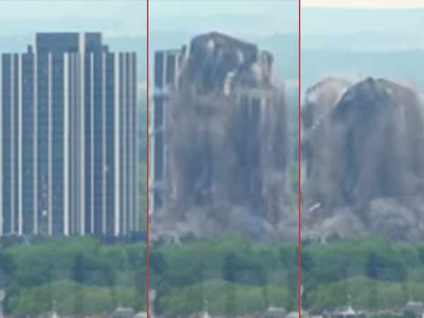 Martin tower was demolished within 16 seconds Martin tower was demolished within 16 seconds