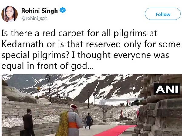 Controversy erupts over red carpet welcome of PM Modi at Kedarnath Controversy erupts over red carpet welcome of PM Modi at Kedarnath