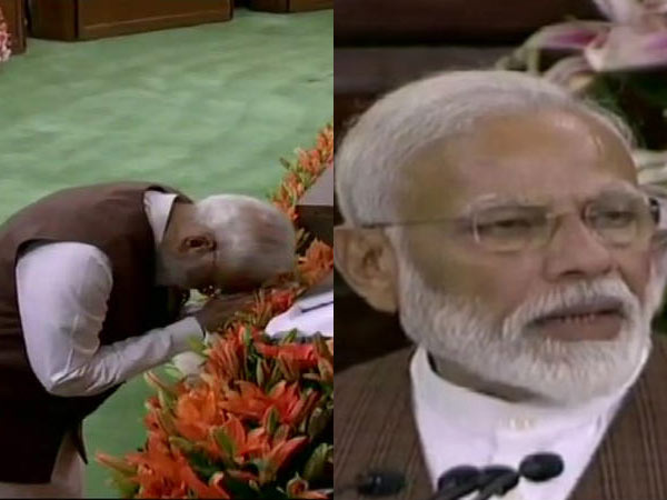 Modi bows before the Constitution of India Modi bows before the Constitution of India