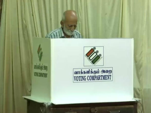 puducherry: repolling going on smoothly puducherry: repolling going on smoothly