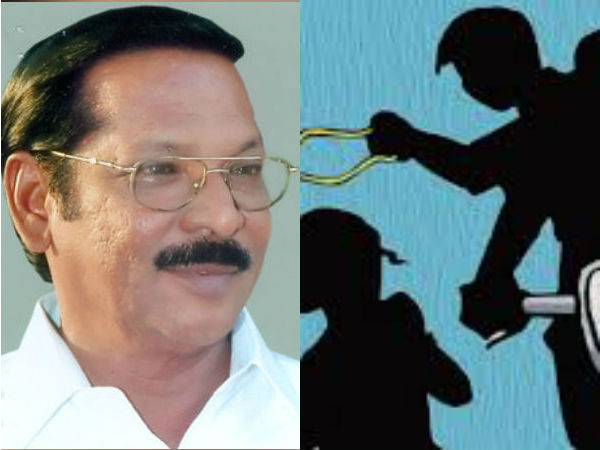 Mystery People who tried to Chain snatch from DMK RS Bharathis wife in Chennai Mystery People who tried to Chain snatch from DMK RS Bharathis wife in Chennai