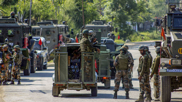 Army vehicle damaged in Pulwama attack Army vehicle damaged in Pulwama attack