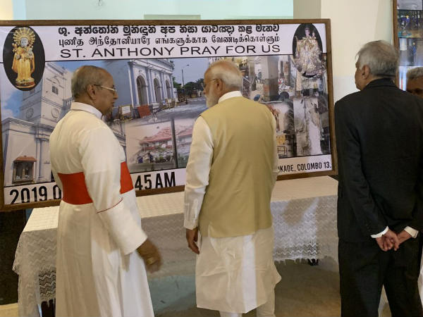 PM Modi visits Colombo St Anthony church PM Modi visits Colombo St Anthony church