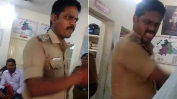 Viral Video about Chinna Salam Sub Inspector attacked youth blindly Viral Video about Chinna Salam Sub Inspector attacked youth blindly