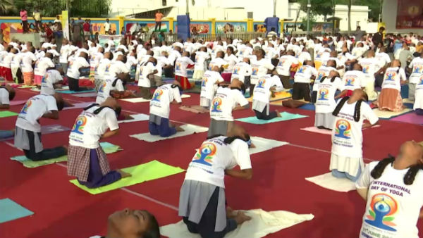 International Yoga Day Celebration at Pondicherry Beach Road International Yoga Day Celebration at Pondicherry Beach Road