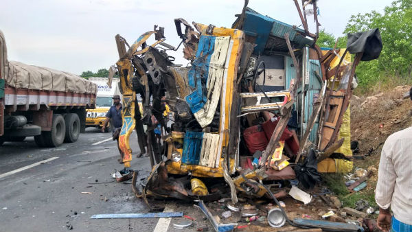 Lorry bus accident and 2 died near Dharmapuri Lorry bus accident and 2 died near Dharmapuri