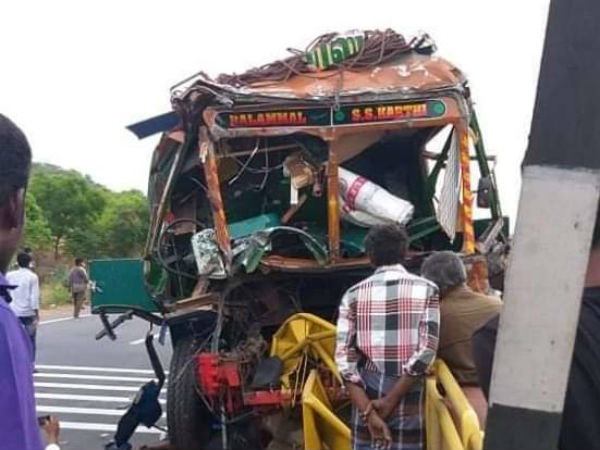 Lorry bus accident and 2 died near Dharmapuri Lorry bus accident and 2 died near Dharmapuri