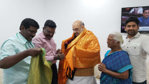 Arputhammal meets Home Minister Amit Shah Arputhammal meets Home Minister Amit Shah
