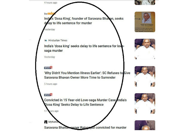 Saravana Bhavan Rajagopal gets new title Indias Dosa King Saravana Bhavan Rajagopal gets new title Indias Dosa King