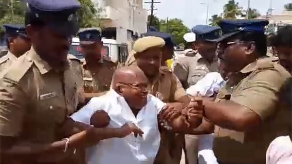 Erode Farmers protest against high voltage transmission line project Erode Farmers protest against high voltage transmission line project