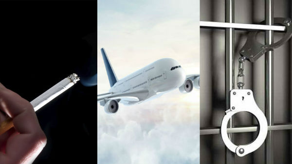 Cigarette Smoking on the plane,Traveler Arrested in Chennai Cigarette Smoking on the plane,Traveler Arrested in Chennai