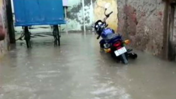 Rajasthan: Streets in Churu flooded following heavy rainfall in city Rajasthan: Streets in Churu flooded following heavy rainfall in city