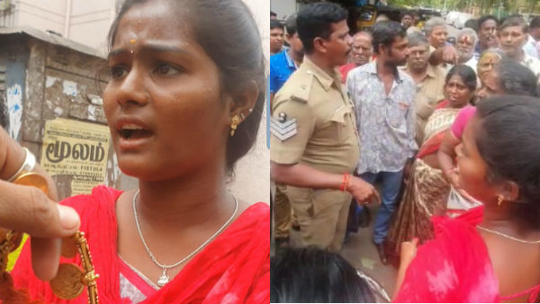 Two young girls caught by public in Chennai for Jewel looting Two young girls caught by public in Chennai for Jewel looting