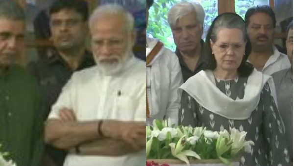 Modi and soniya gandhi pays tribute to Former Delhi Chief Minister Sheila Dikshit Modi and soniya gandhi pays tribute to Former Delhi Chief Minister Sheila Dikshit