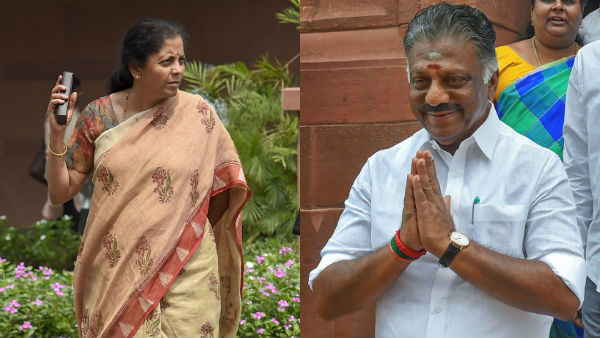 OPS meets Nirmala Seetharaman OPS meets Nirmala Seetharaman