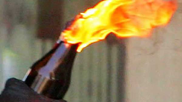 Petrol Bomb blast on activist Raja near Madhuranthagam Petrol Bomb blast on activist Raja near Madhuranthagam