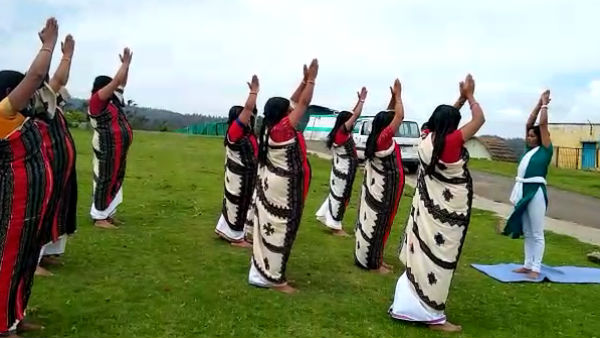 Sumathi Teacher giving Free Yoga Training to Tribals Sumathi Teacher giving Free Yoga Training to Tribals