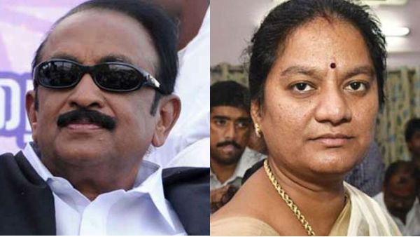 AIADMK MP Sasikala Pushpa opposes Vaiko as RS MP AIADMK MP Sasikala Pushpa opposes Vaiko as RS MP
