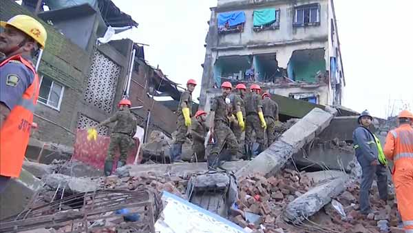 4 storey building collapses in Maharastra 4 storey building collapses in Maharastra