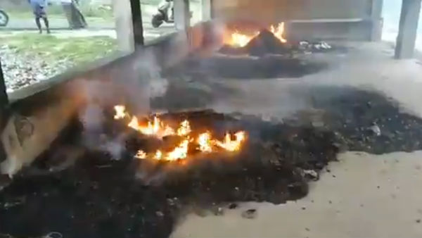 Rs 20 lakhs worth fishing nets burnt in fire Rs 20 lakhs worth fishing nets burnt in fire