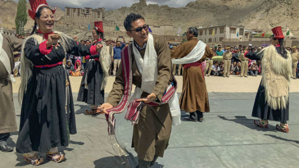 BJP MP from Ladakh, Jamyang Tsering Namgyal dances in Leh BJP MP from Ladakh, Jamyang Tsering Namgyal dances in Leh