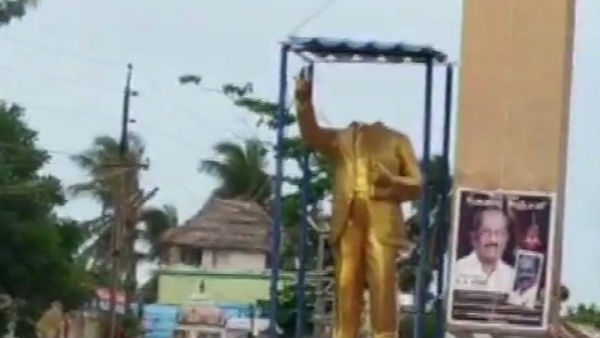 New statue of Dr. BR Ambedkar place in Vedaranyam after the old one vandalized New statue of Dr. BR Ambedkar place in Vedaranyam after the old one vandalized