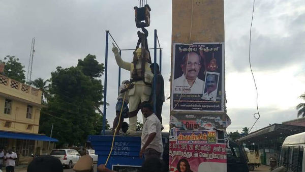 New statue of Dr. BR Ambedkar place in Vedaranyam after the old one vandalized New statue of Dr. BR Ambedkar place in Vedaranyam after the old one vandalized
