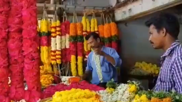 Flower sales on full swing in Thovalai flower market Flower sales on full swing in Thovalai flower market