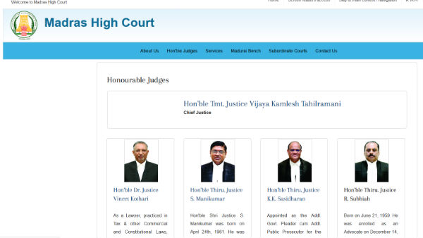 Tahilramanis picture and name was removed from Highcourt website Tahilramanis picture and name was removed from Highcourt website