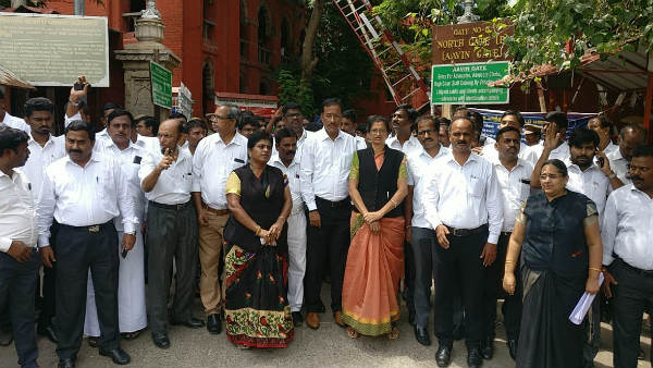 advocates stage protest in support of madras hc cj advocates stage protest in support of madras hc cj